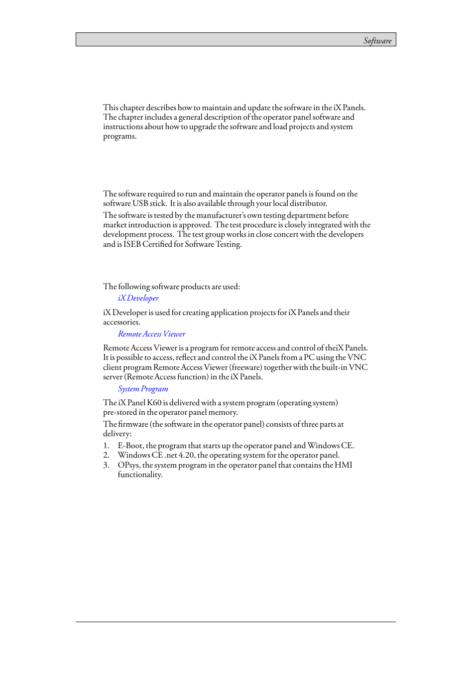 12 software, 1 general information about software, 1 software products | Beijer Electronics iX Panel K60 EN User Manual | Page 40 / 45