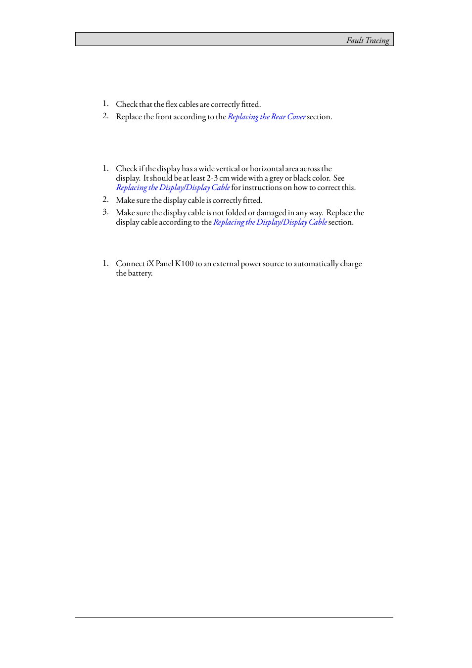 Low battery / no battery | Beijer Electronics iX Panel K100 EN User Manual | Page 40 / 46