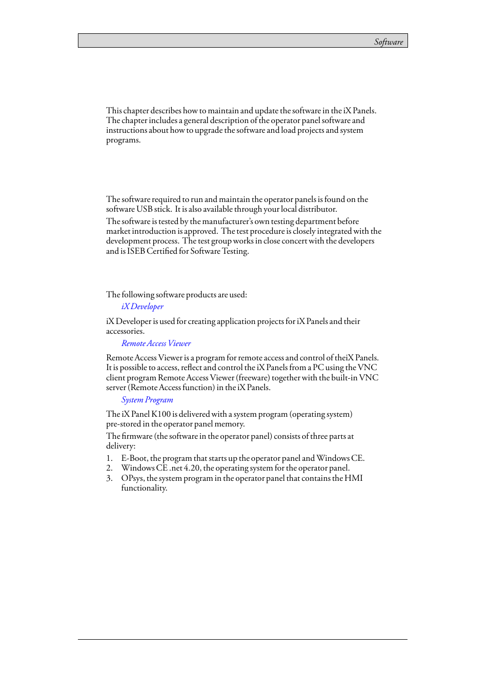 13 software, 1 general information about software, 1 software products | Beijer Electronics iX Panel K100 EN User Manual | Page 41 / 46