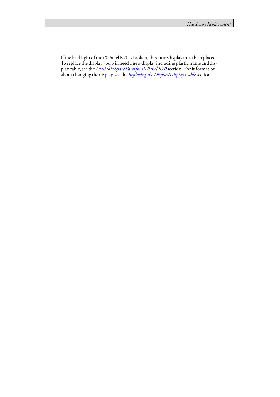 6 replacing the backlight | Beijer Electronics iX Panel K70 EN User Manual | Page 27 / 46