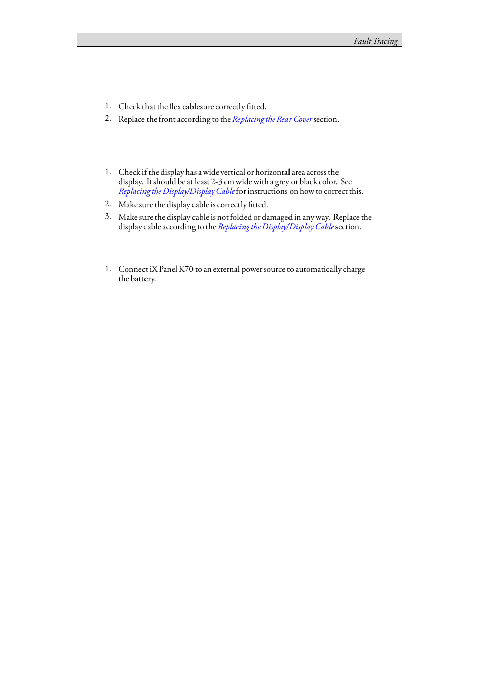 Low battery / no battery | Beijer Electronics iX Panel K70 EN User Manual | Page 40 / 46