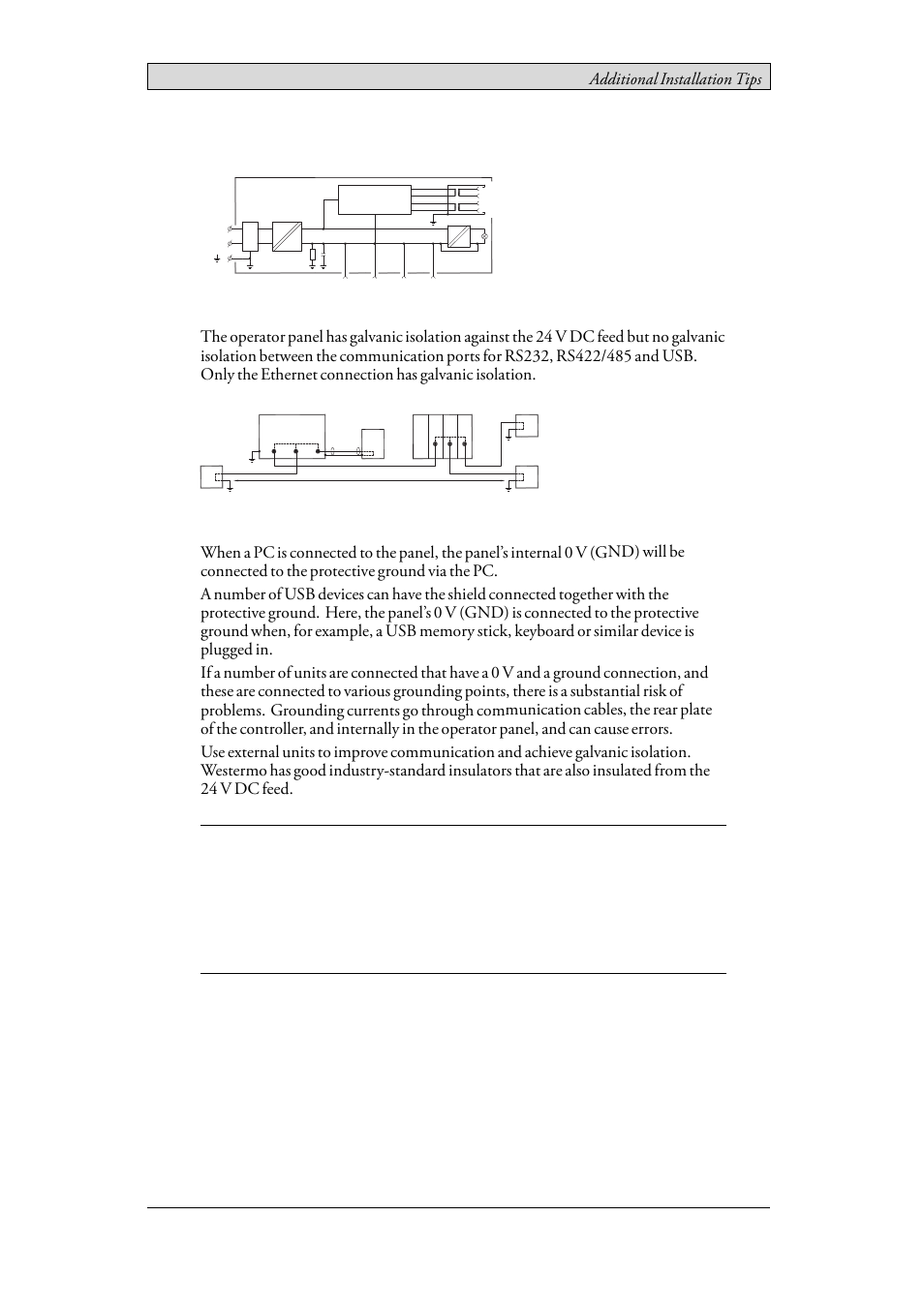 6 galvanic isolation, Galvanic isolation, Additional installation tips | Beijer Electronics iX Panel TA70 EN User Manual | Page 21 / 23