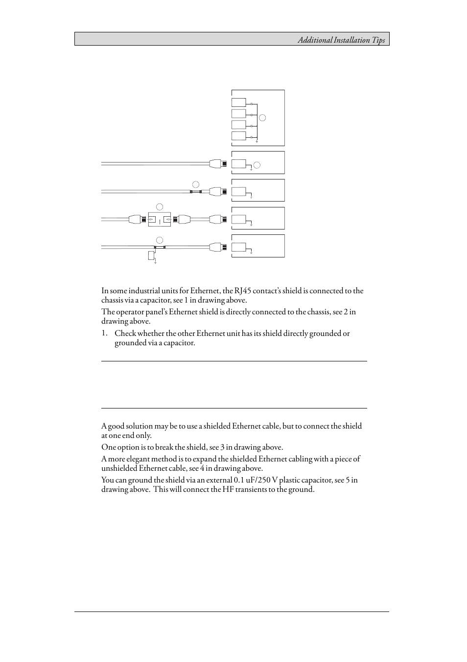 2 ethernet connection in the panel, Ethernet connection in the panel, Additional installation tips | Beijer Electronics iX Panel TA100 EN User Manual | Page 17 / 23