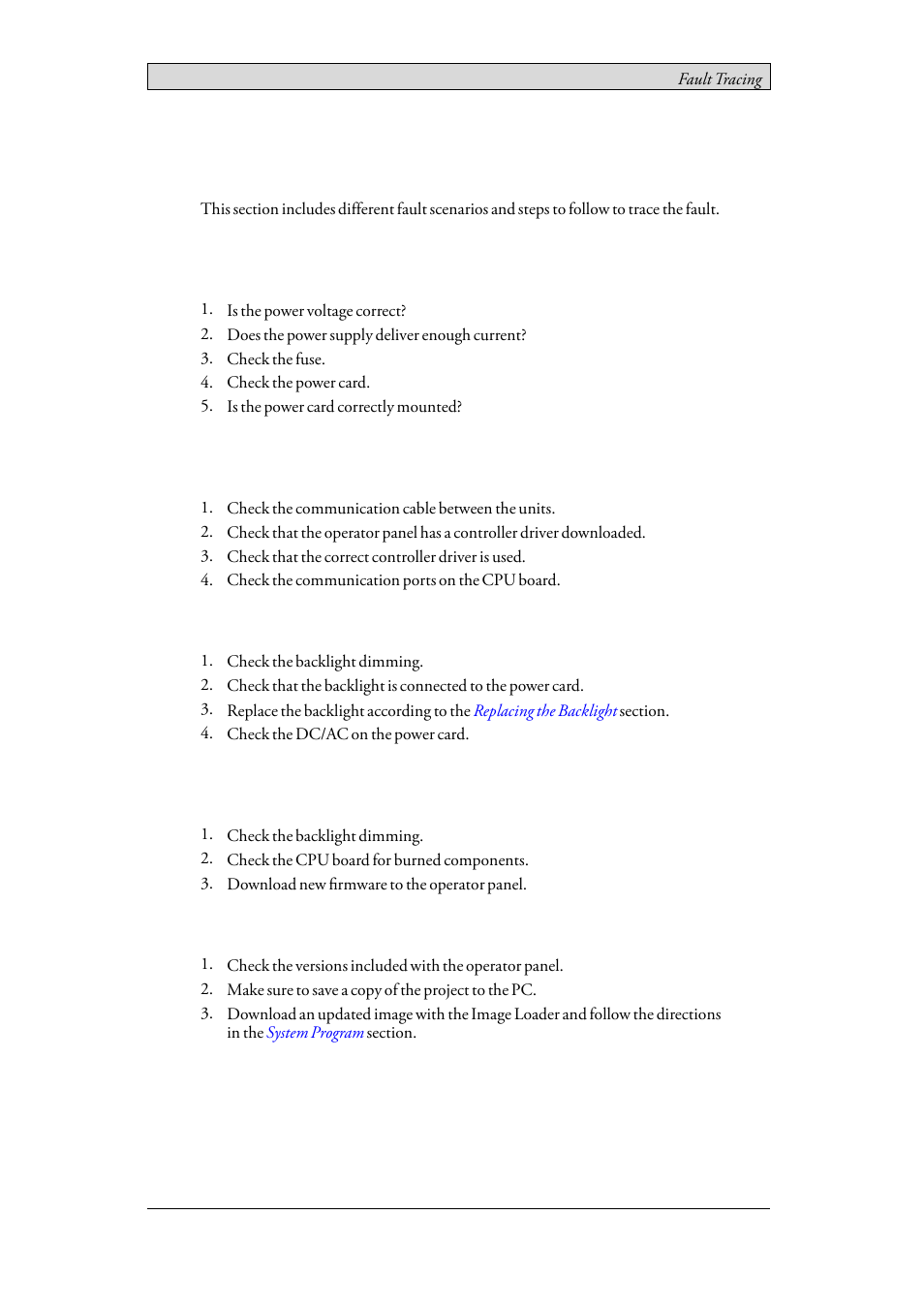 11 fault tracing | Beijer Electronics iX Panel TA100 EN User Manual | Page 38 / 45