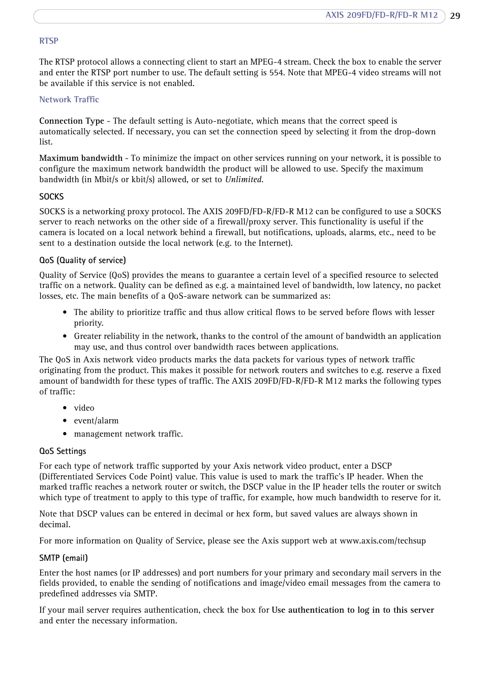 Axis Communications AXIS FD-R M12 User Manual | Page 29 / 46