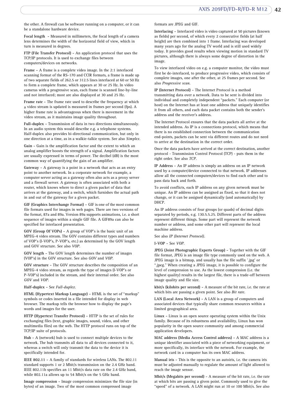 Axis Communications AXIS FD-R M12 User Manual | Page 42 / 46