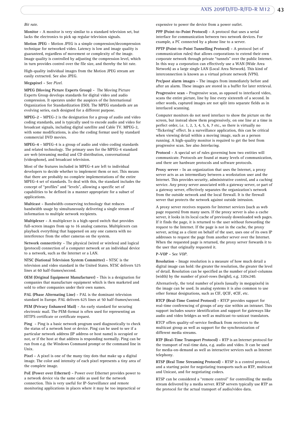 Axis Communications AXIS FD-R M12 User Manual | Page 43 / 46