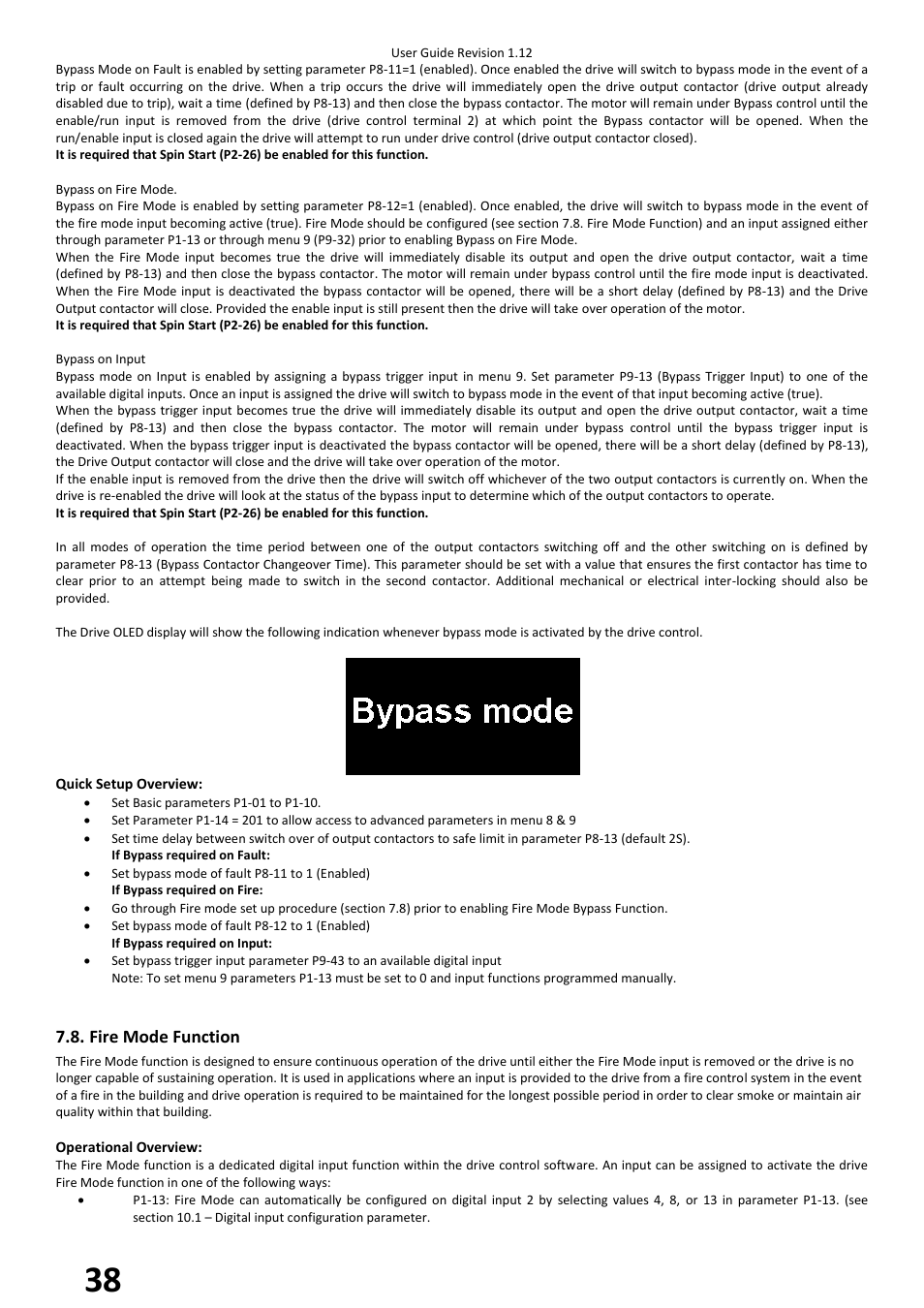 Fire mode function | Beijer Electronics BFI-H2 V1.12 User Manual | Page 38 / 72