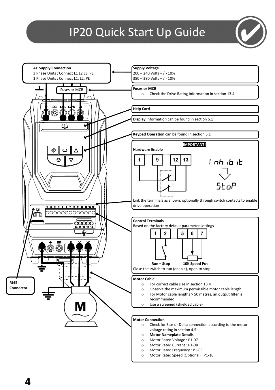 Ip20 quick start up guide | Beijer Electronics BFI-H2 V1.12 User Manual | Page 4 / 72