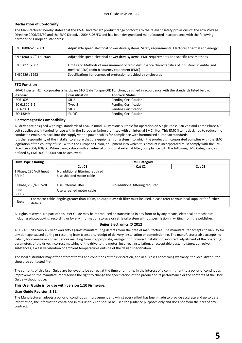 Beijer Electronics BFI-H2 V1.12 User Manual | Page 5 / 72