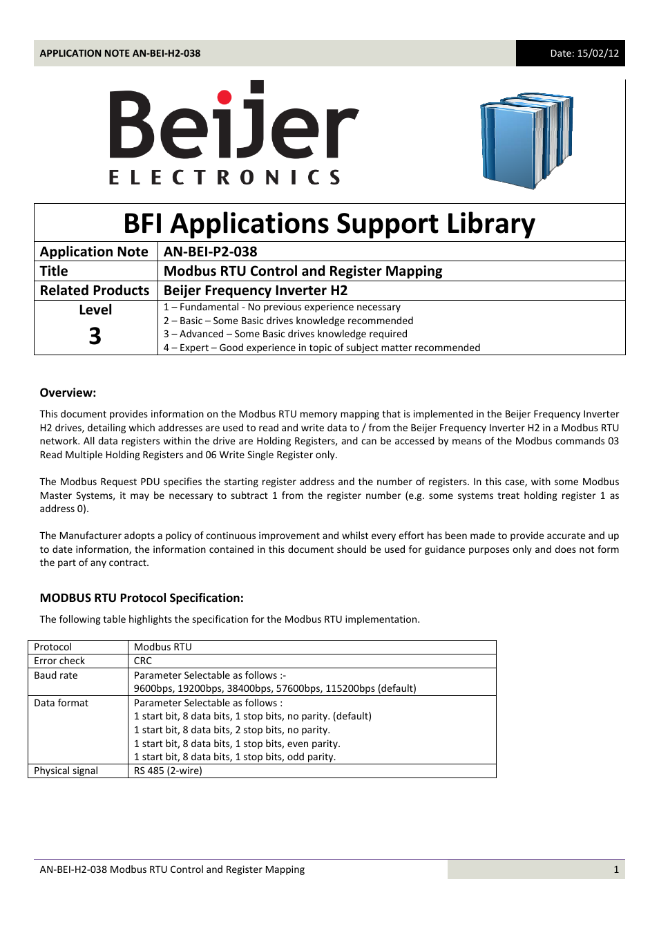 Beijer Electronics AN-BEI-H2-038 User Manual | 14 pages