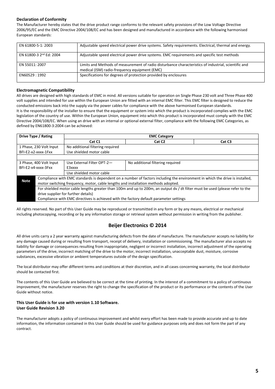 Beijer electronics © 2014 | Beijer Electronics Industrial Inverter E2 User Manual | Page 5 / 32