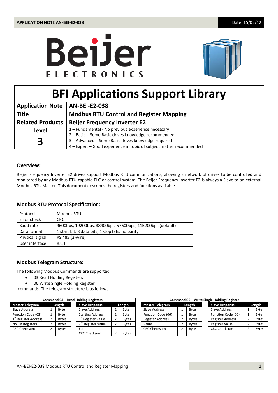 Beijer Electronics AN-BEI-E2-038 User Manual | 11 pages