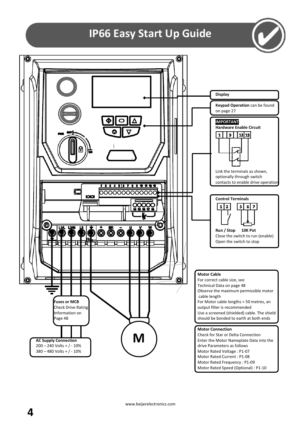 Ip66 easy start up guide | Beijer Electronics BFI-P2 V1.21 User Manual | Page 4 / 56