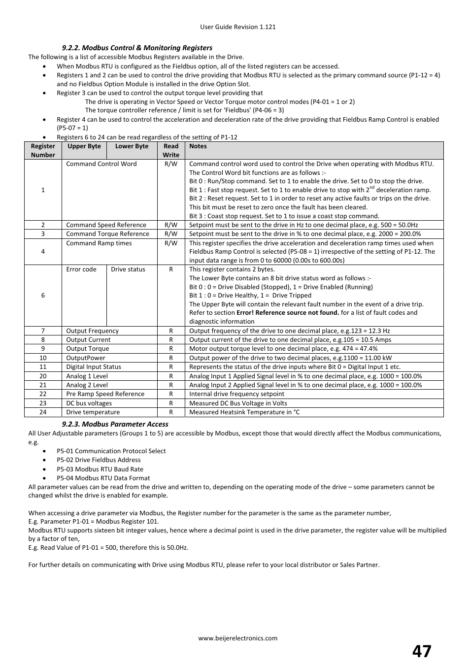 Beijer Electronics BFI-P2 V1.21 User Manual | Page 47 / 56