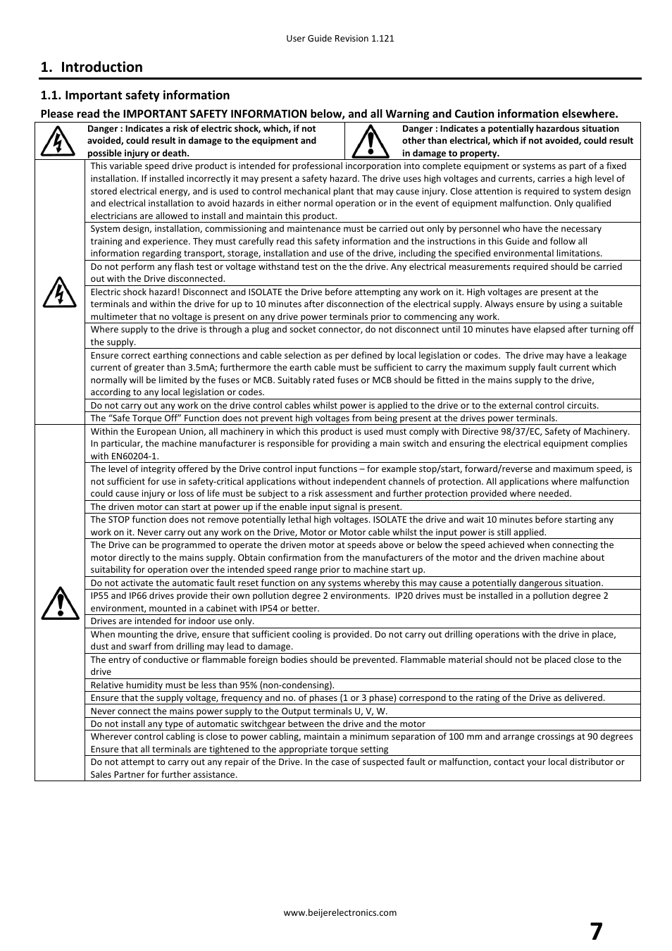 Introduction | Beijer Electronics BFI-P2 V1.21 User Manual | Page 7 / 56