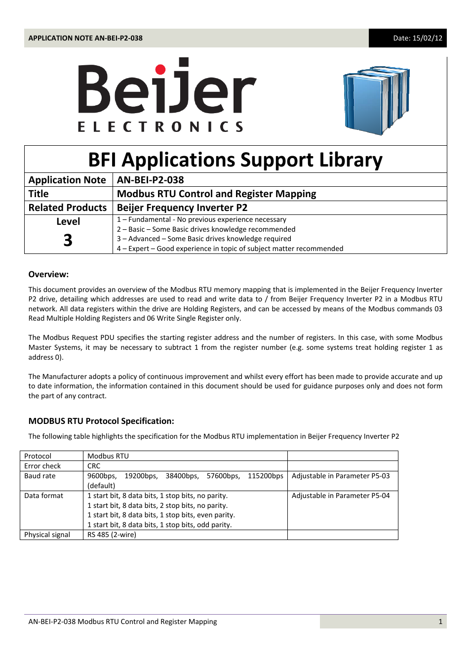 Beijer Electronics AN-BEI-P2-038 User Manual | 16 pages