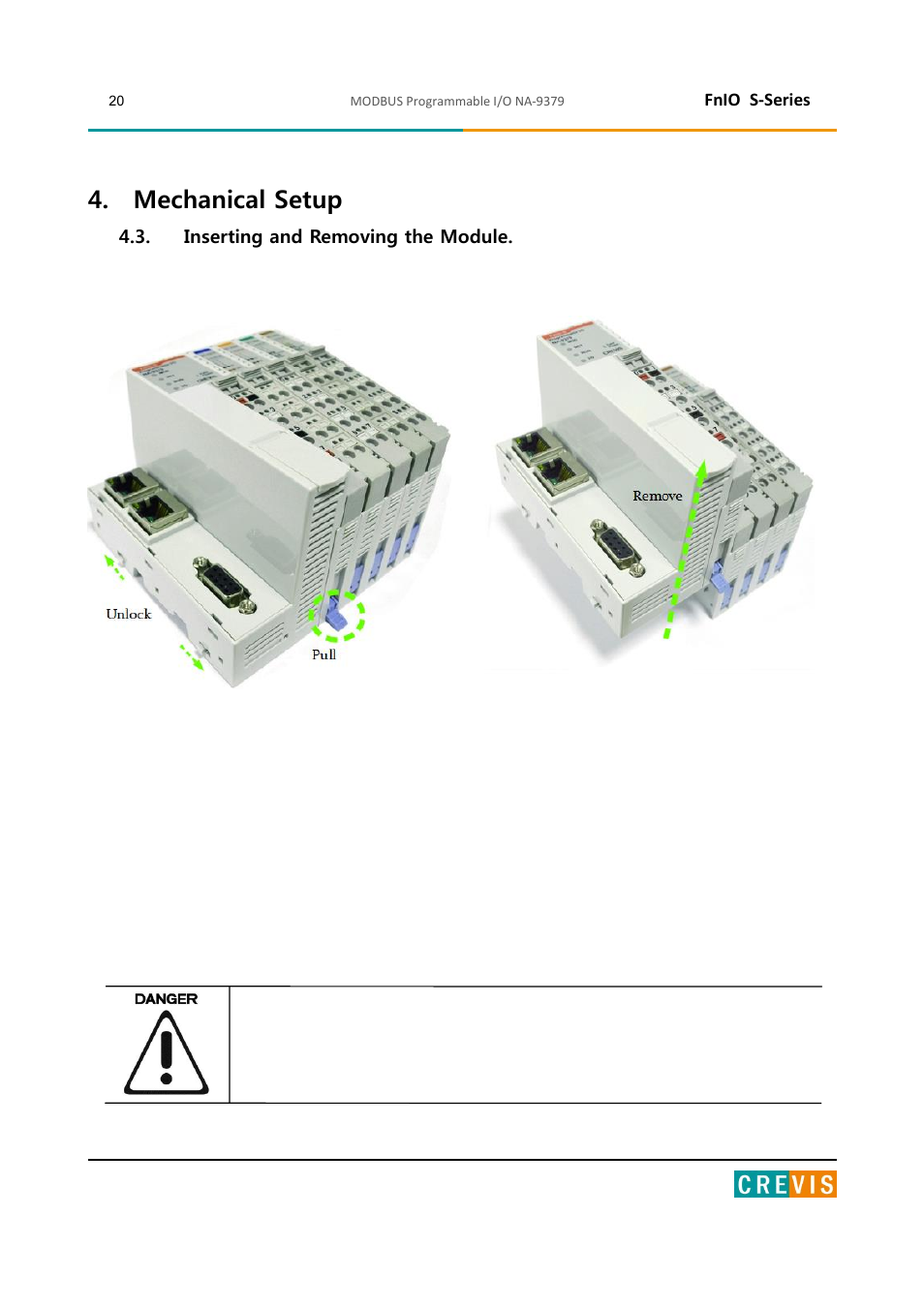 Mechanical setup, Inserting and removing the module | Beijer Electronics NA-9379 User Manual | Page 20 / 86