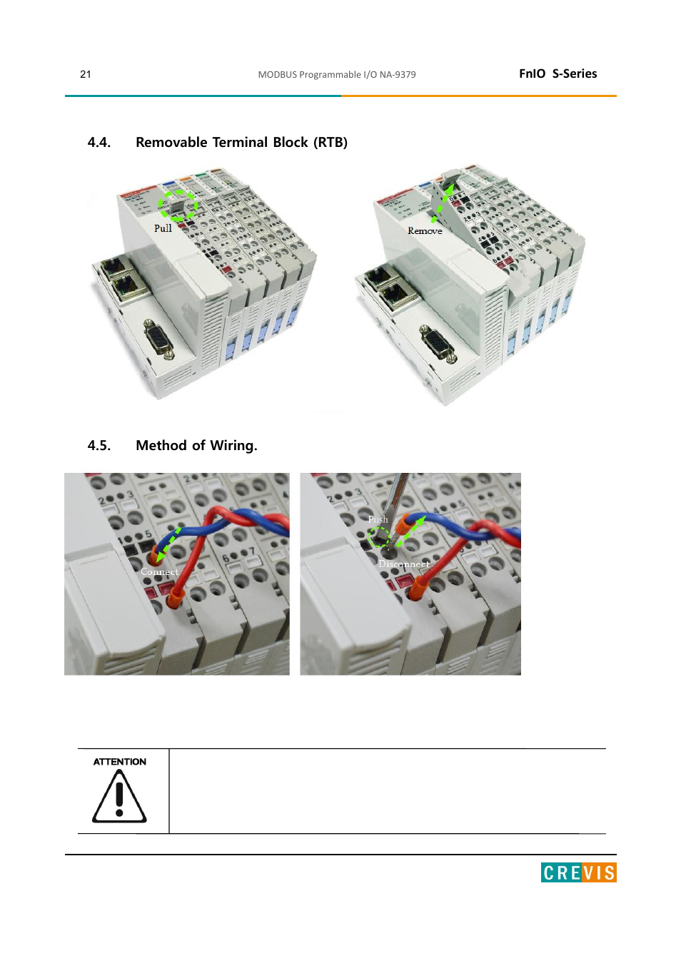 Removable terminal block (rtb), Method of wiring | Beijer Electronics NA-9379 User Manual | Page 21 / 86