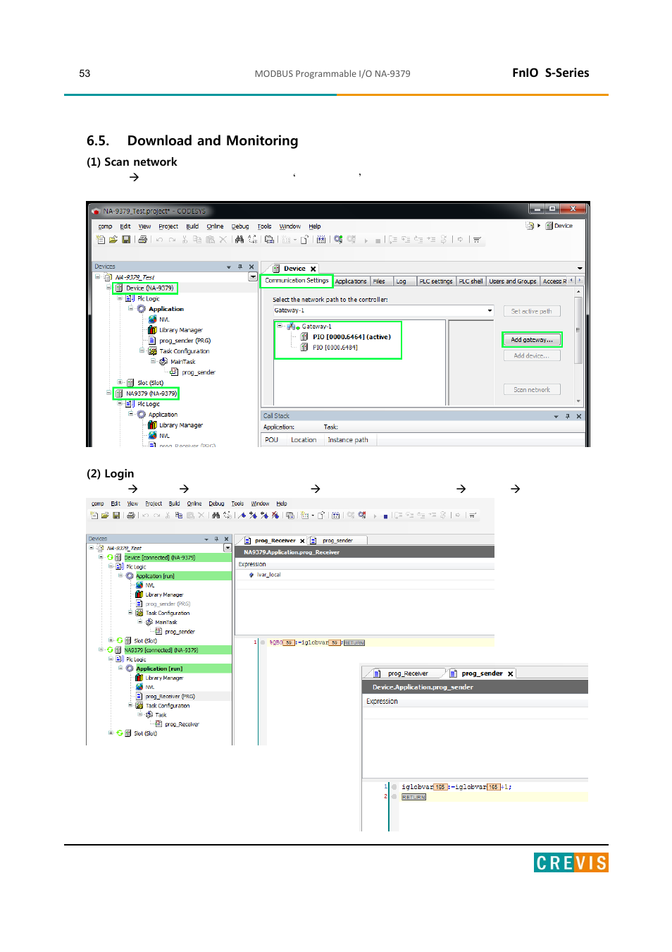 Download and monitoring, Fnio s-series | Beijer Electronics NA-9379 User Manual | Page 53 / 86