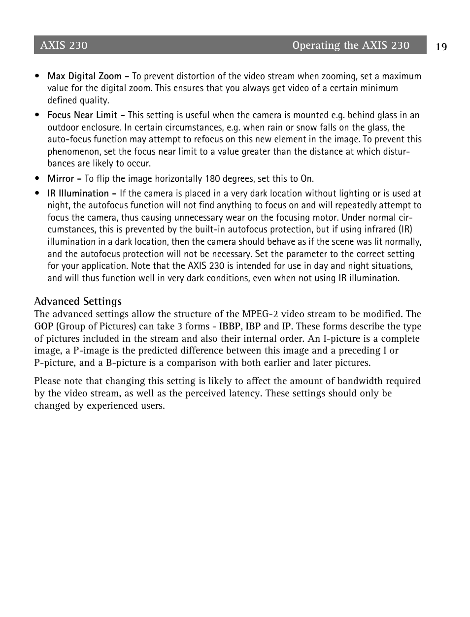 Axis Communications AXIS 230 User Manual | Page 19 / 62