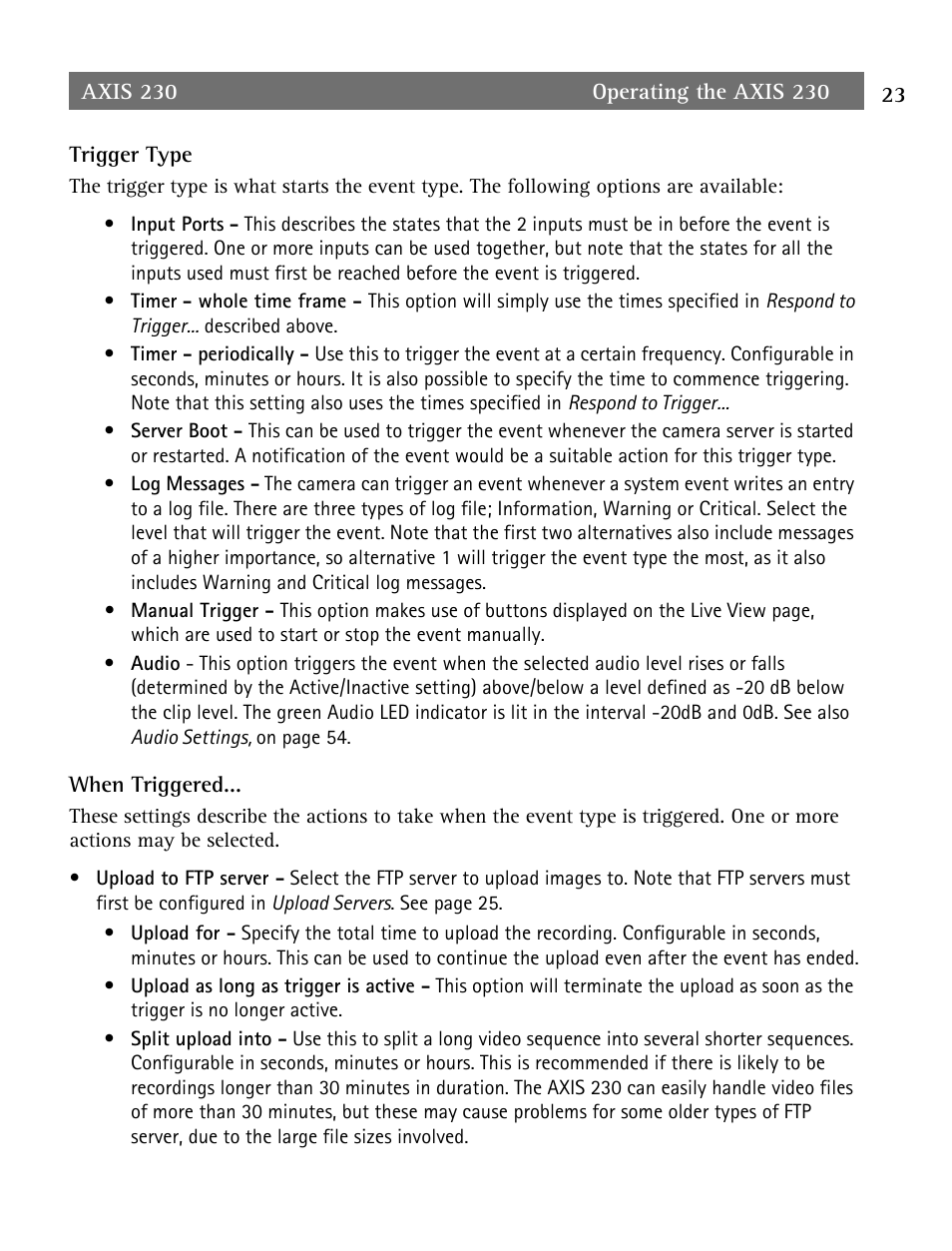 Axis Communications AXIS 230 User Manual | Page 23 / 62