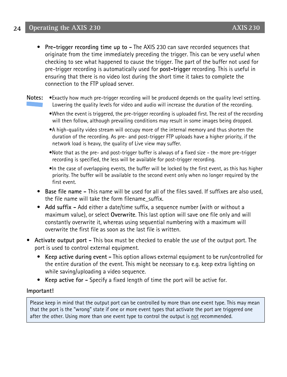 Axis Communications AXIS 230 User Manual | Page 24 / 62