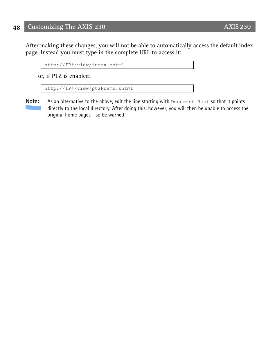 Axis Communications AXIS 230 User Manual | Page 48 / 62