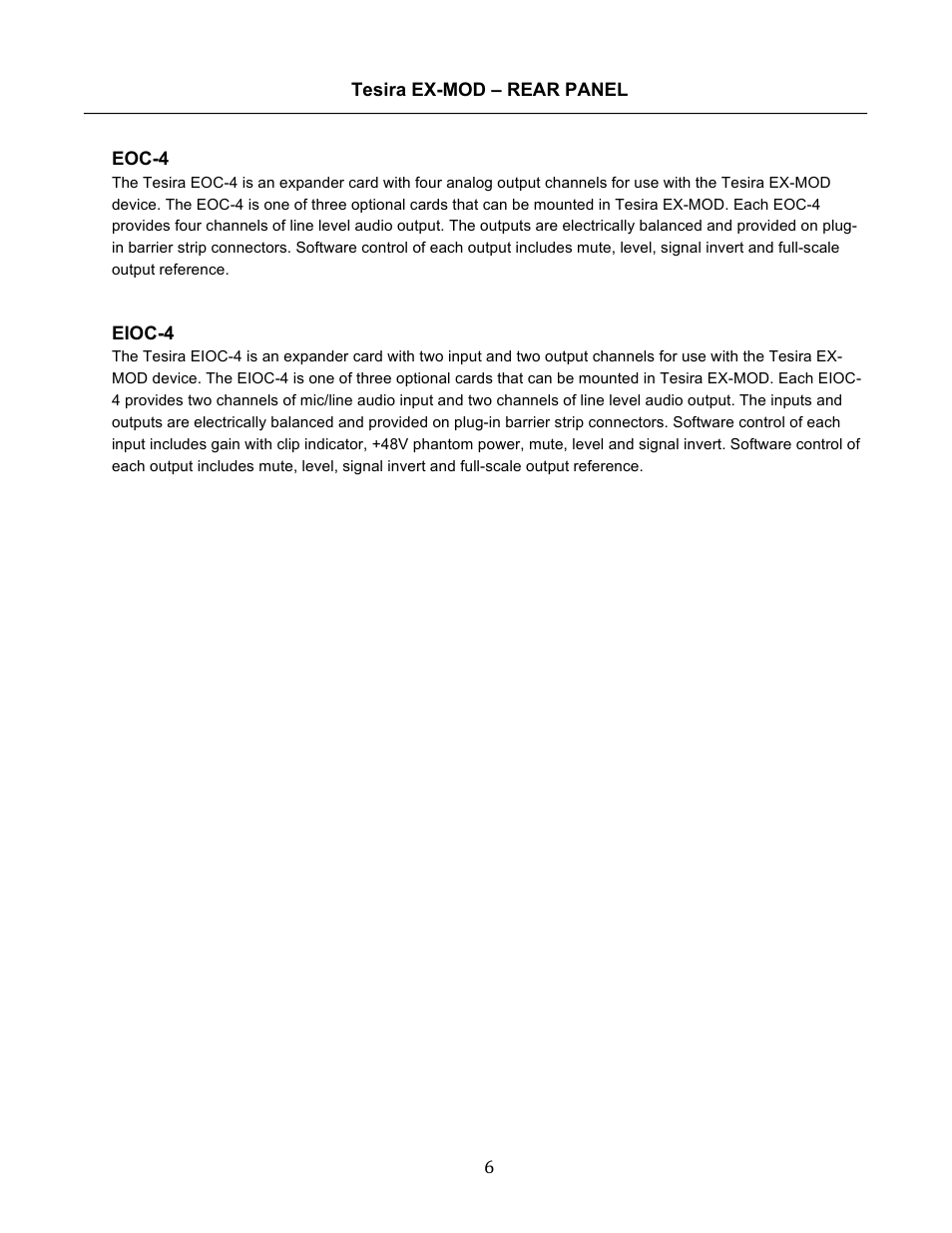 Biamp Tesira EX-MOD User Manual | Page 6 / 28