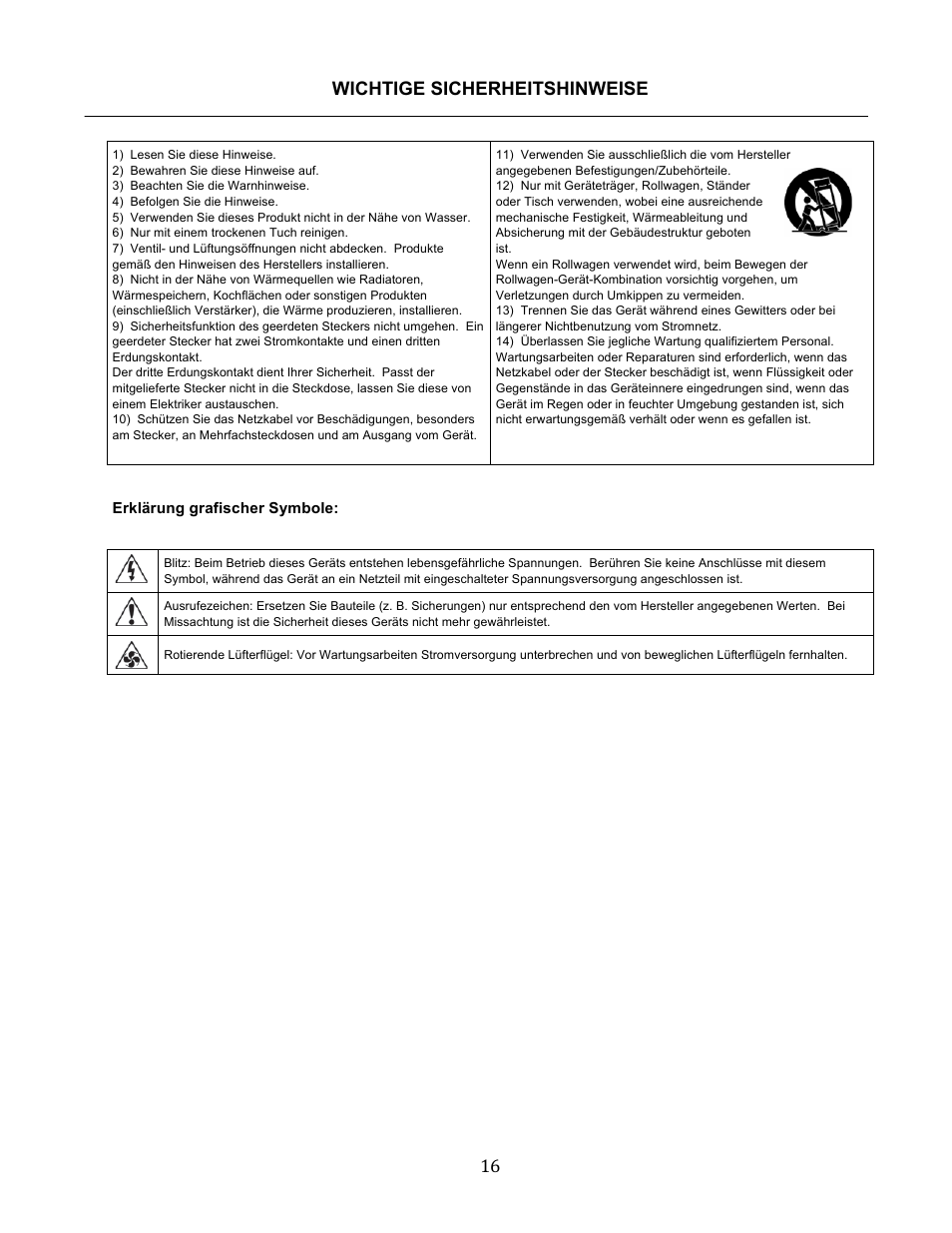 Wichtige sicherheitshinweise 16 | Biamp Tesira EX-IO User Manual | Page 16 / 27