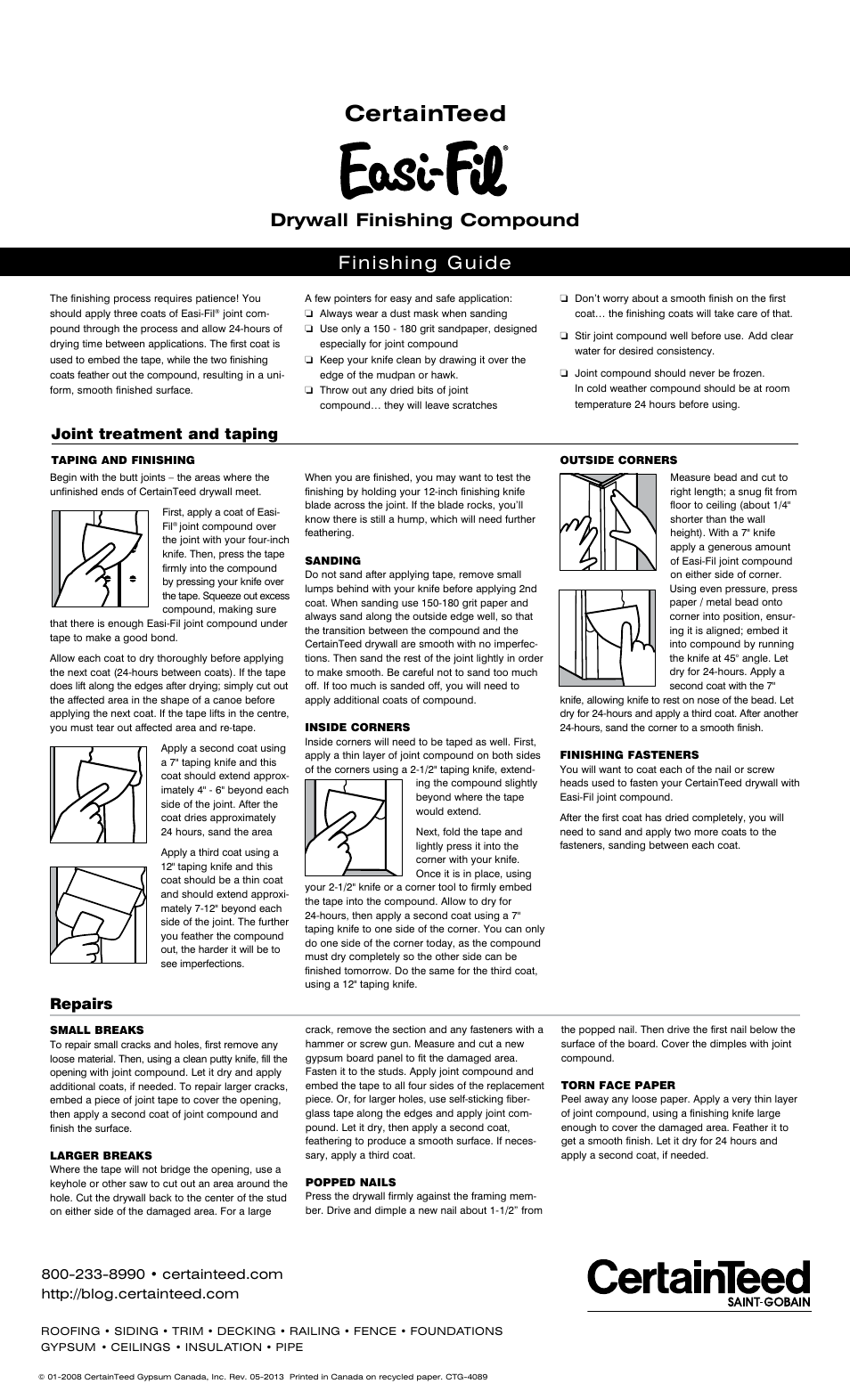 CertainTeed CTG_CT037_EF User Manual | 2 pages