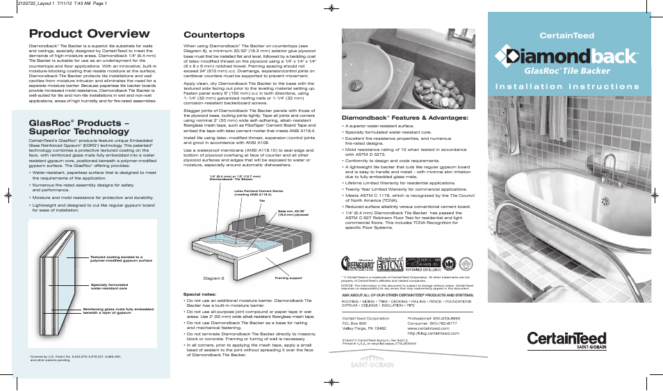 CertainTeed 2509_Diamondback User Manual | 2 pages