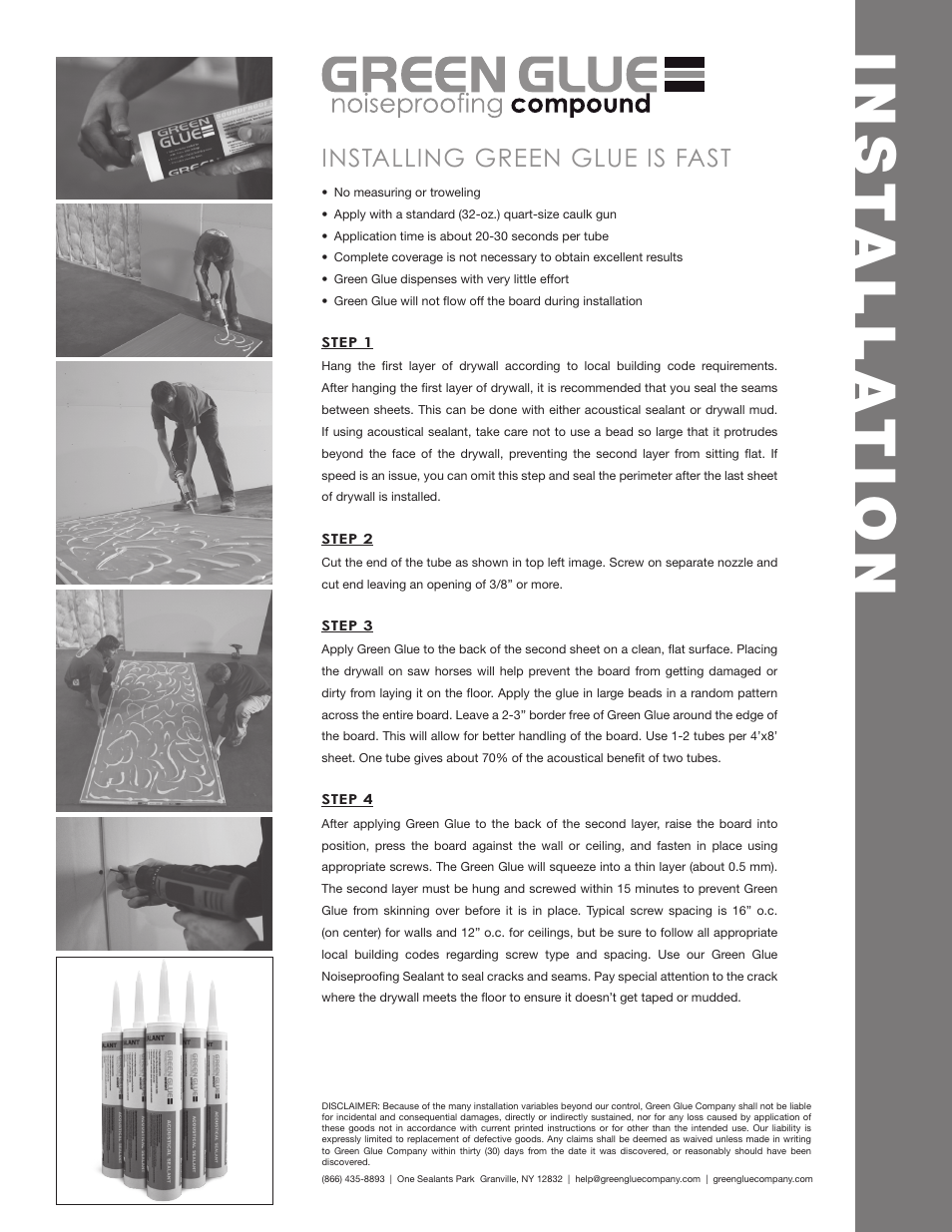 CertainTeed Green_Glue_Compound User Manual | 1 page