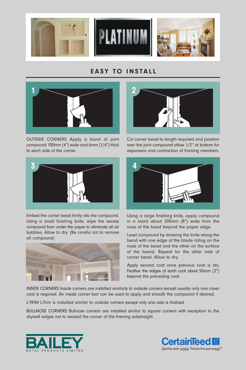 CertainTeed Bailey User Manual | 1 page