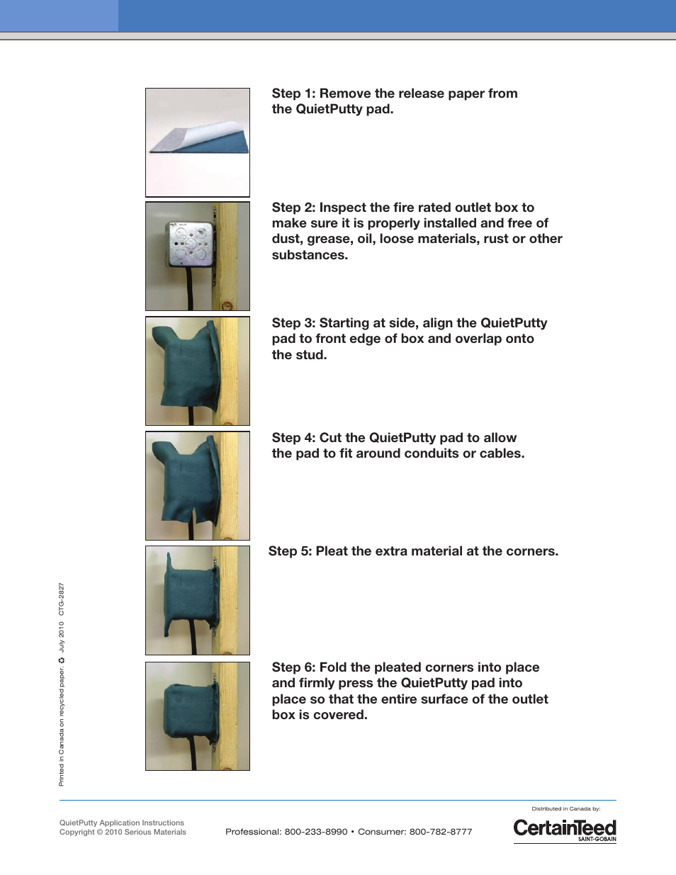 CertainTeed 2827_QPutty User Manual | Page 2 / 2