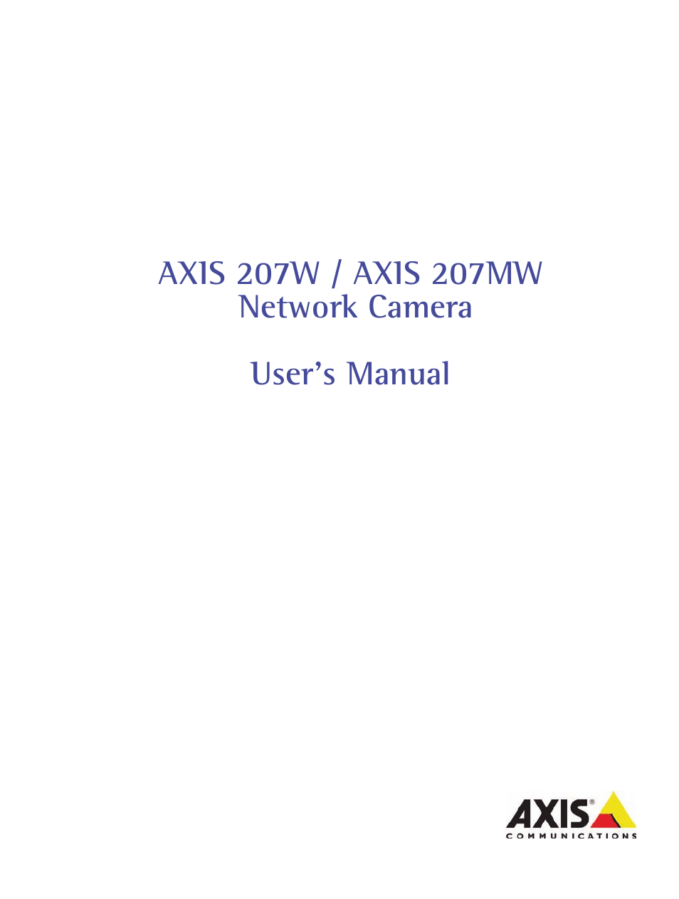 Axis Communications 207W User Manual | 59 pages