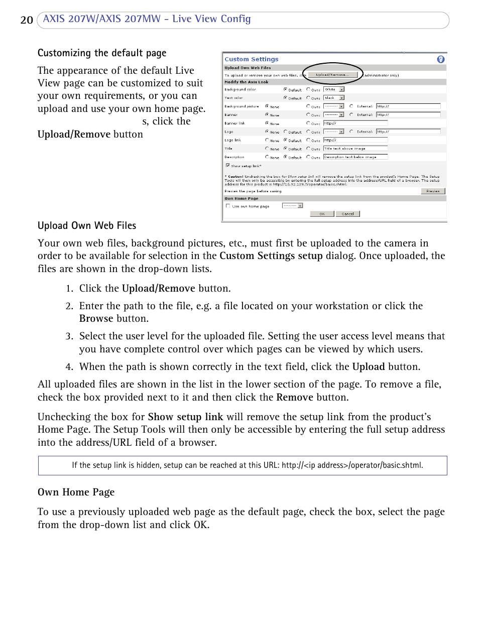 Axis Communications 207W User Manual | Page 20 / 59