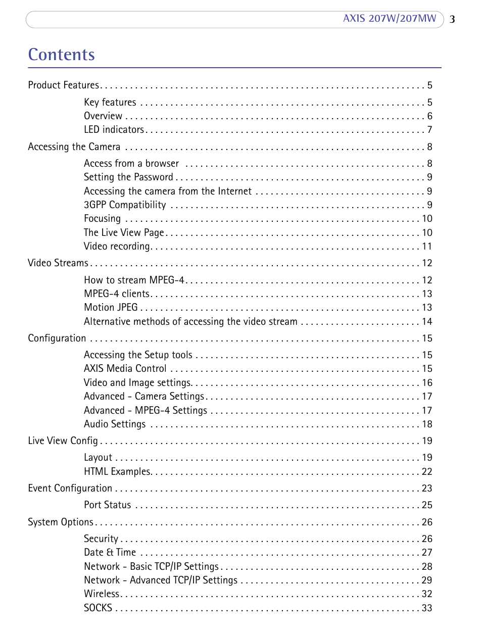 Axis Communications 207W User Manual | Page 3 / 59