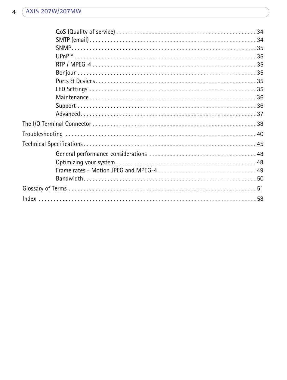 Axis Communications 207W User Manual | Page 4 / 59
