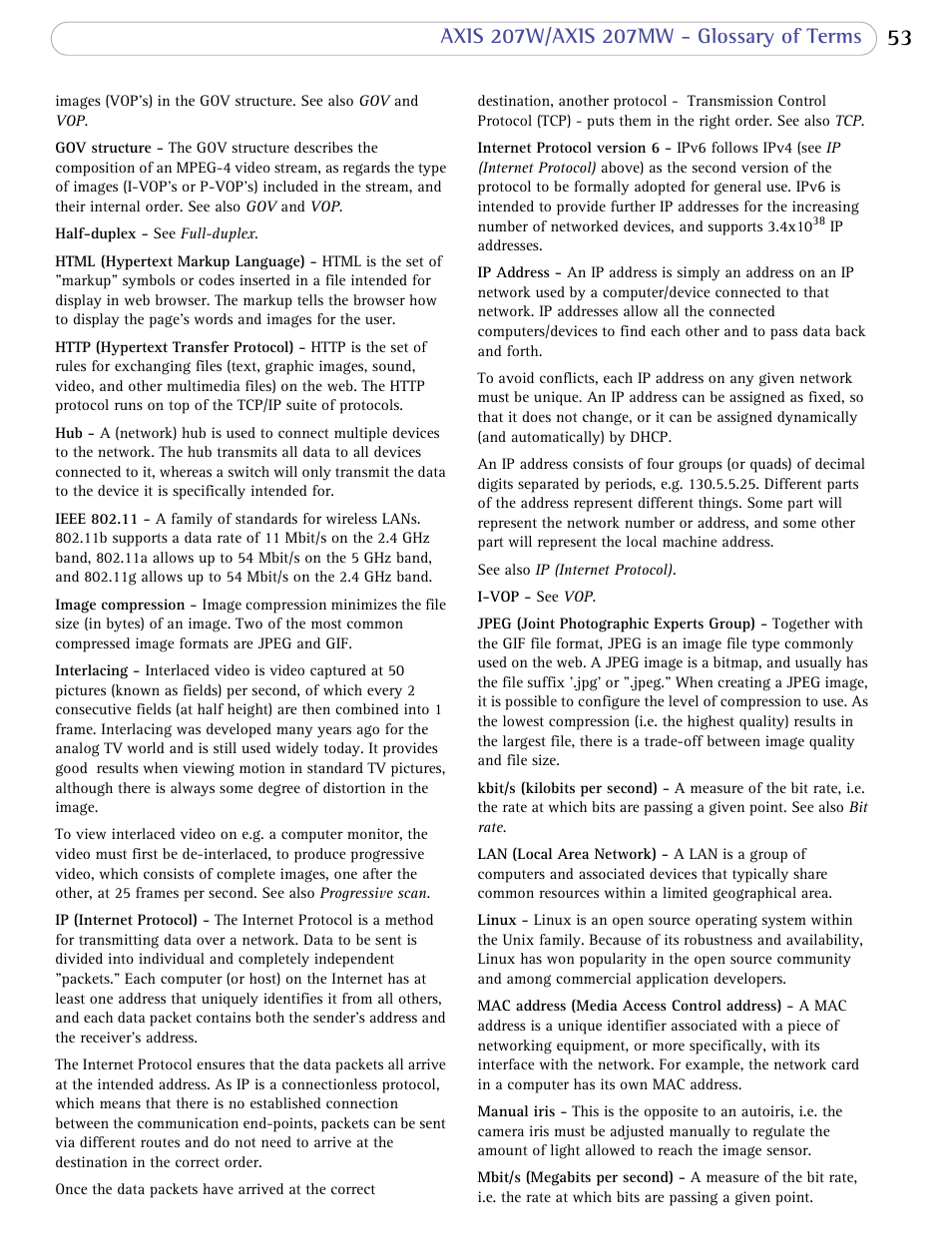 Axis Communications 207W User Manual | Page 53 / 59
