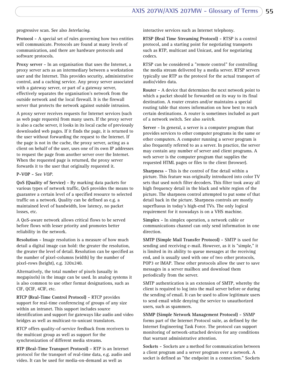 Axis Communications 207W User Manual | Page 55 / 59