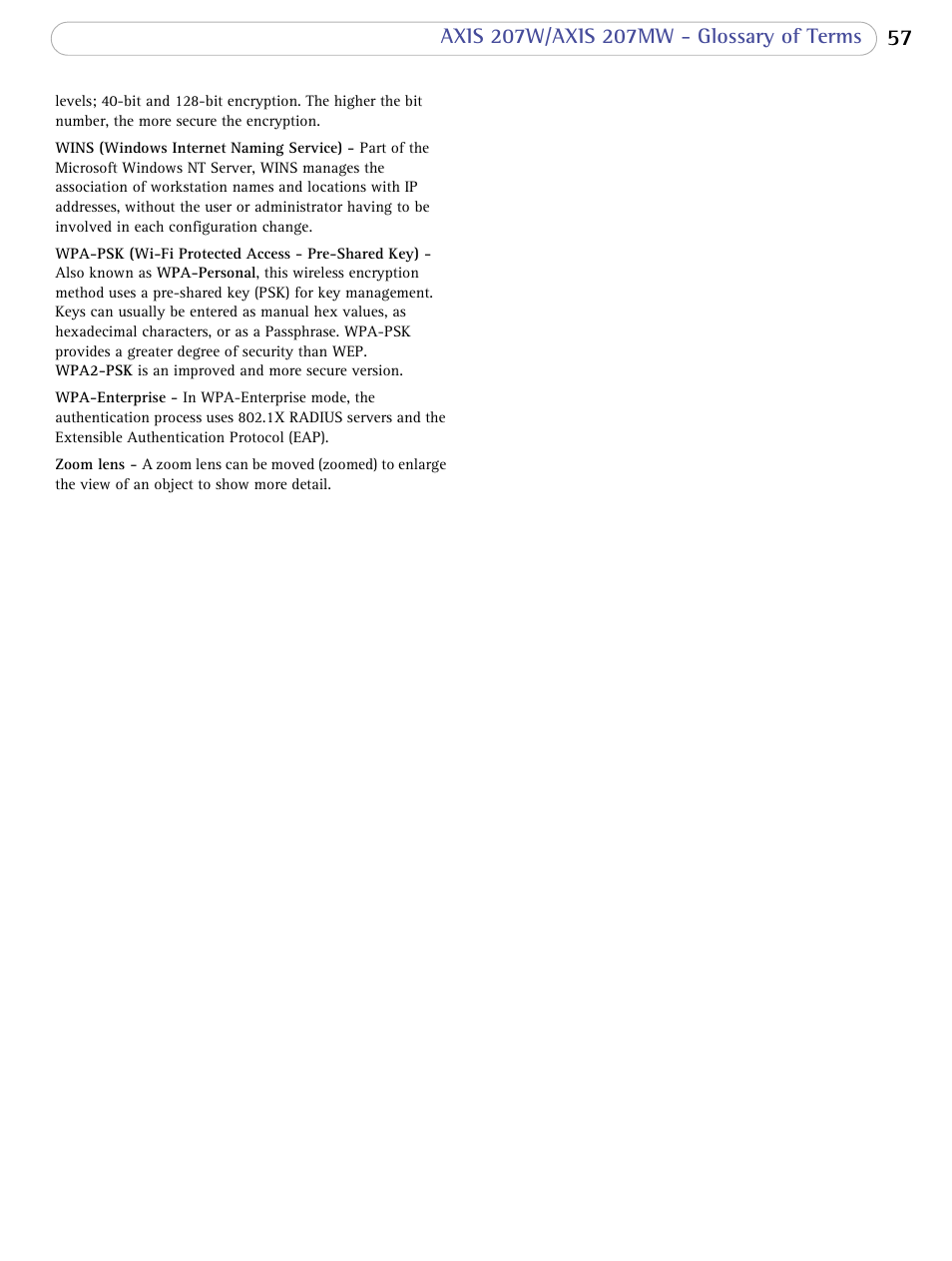 Axis Communications 207W User Manual | Page 57 / 59