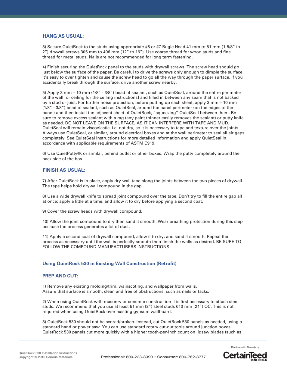 CertainTeed 2825_QR530 User Manual | Page 2 / 4
