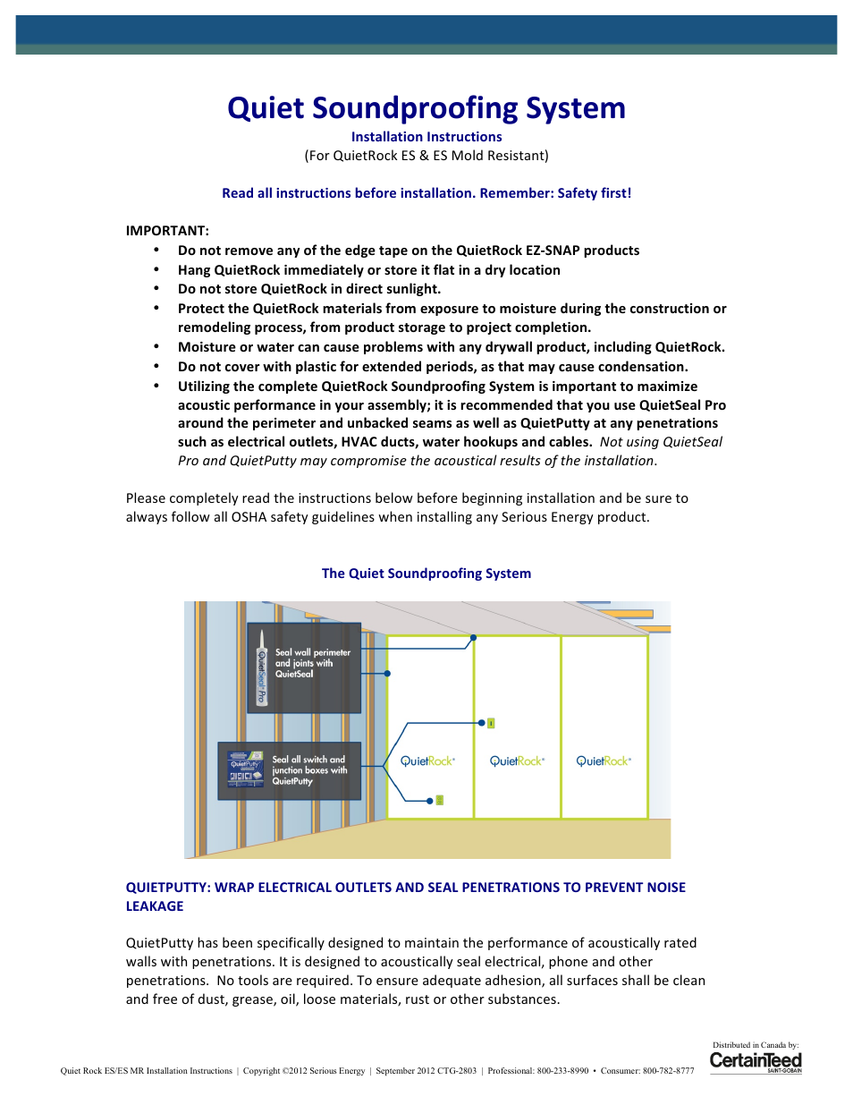 CertainTeed Quiet Soundproofing System User Manual | 4 pages