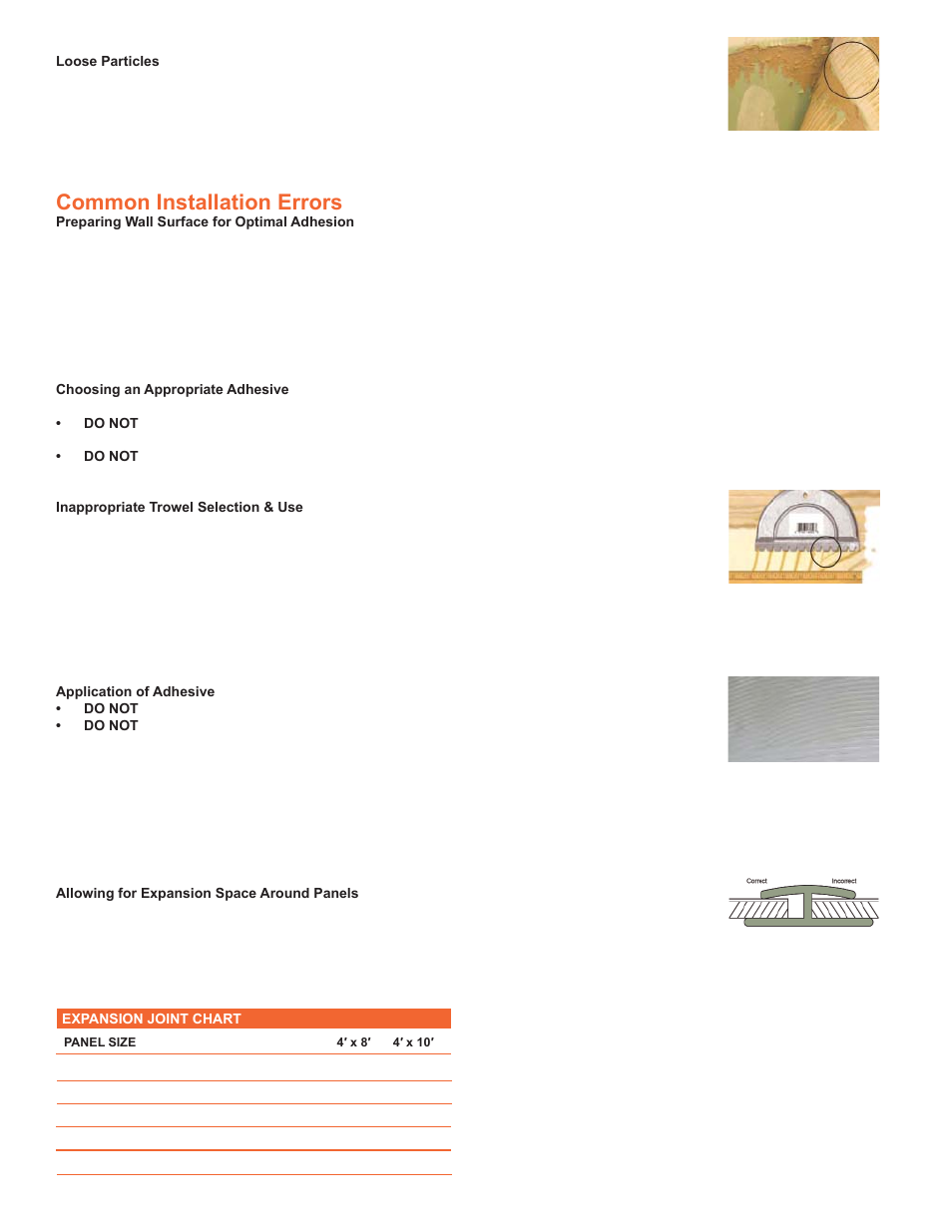 Common installation errors | Crane Composites Seam Sealant User Manual | Page 2 / 4