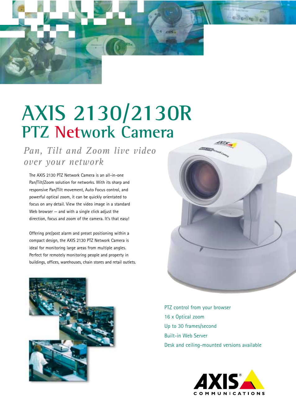 Axis Communications 2130 User Manual | 2 pages