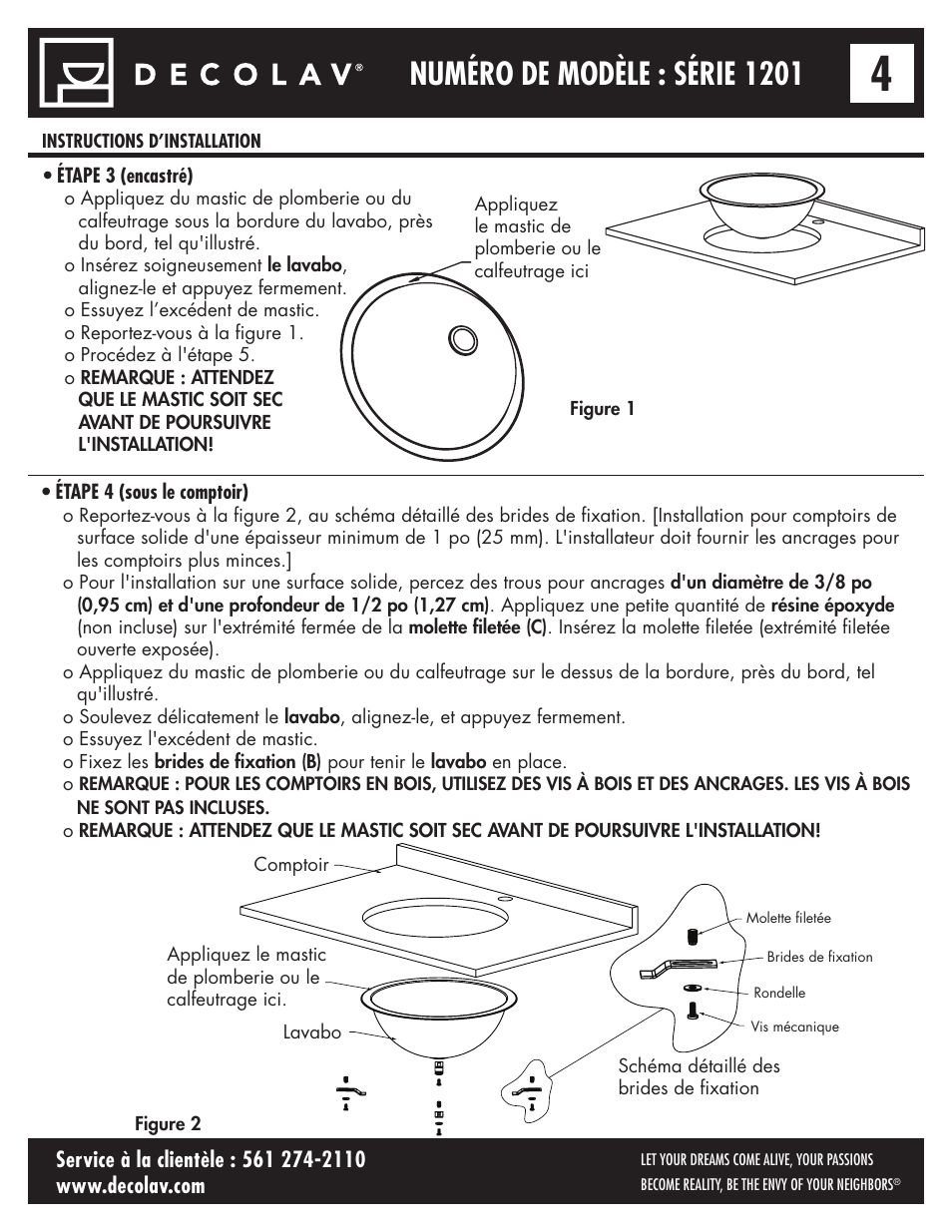 Numéro de modèle : série 1201 | Decolav 1201 User Manual | Page 10 / 18
