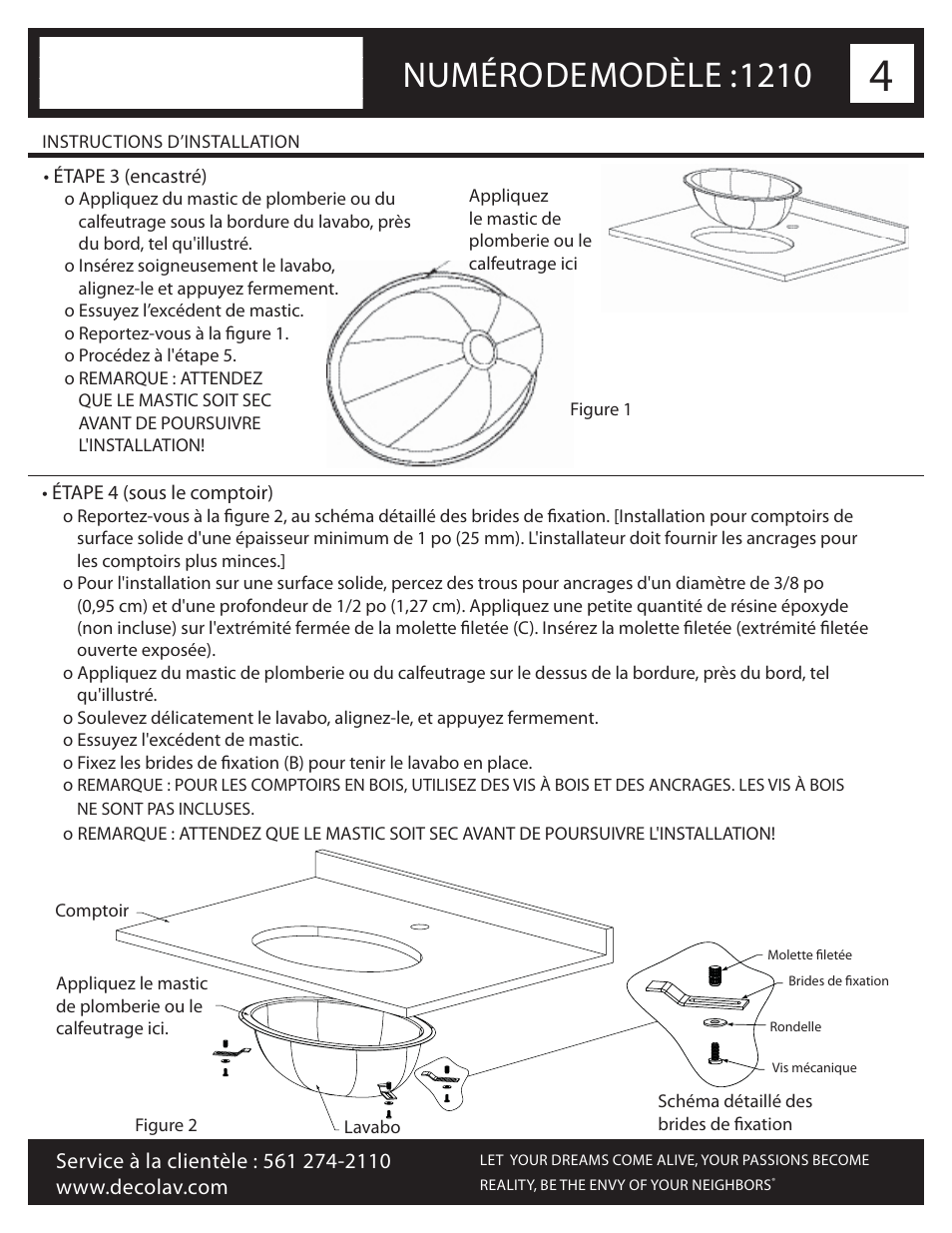 Numéro de modèle : 1210 | Decolav 1210 User Manual | Page 10 / 18