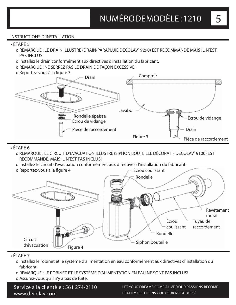 Numéro de modèle : 1210 | Decolav 1210 User Manual | Page 11 / 18