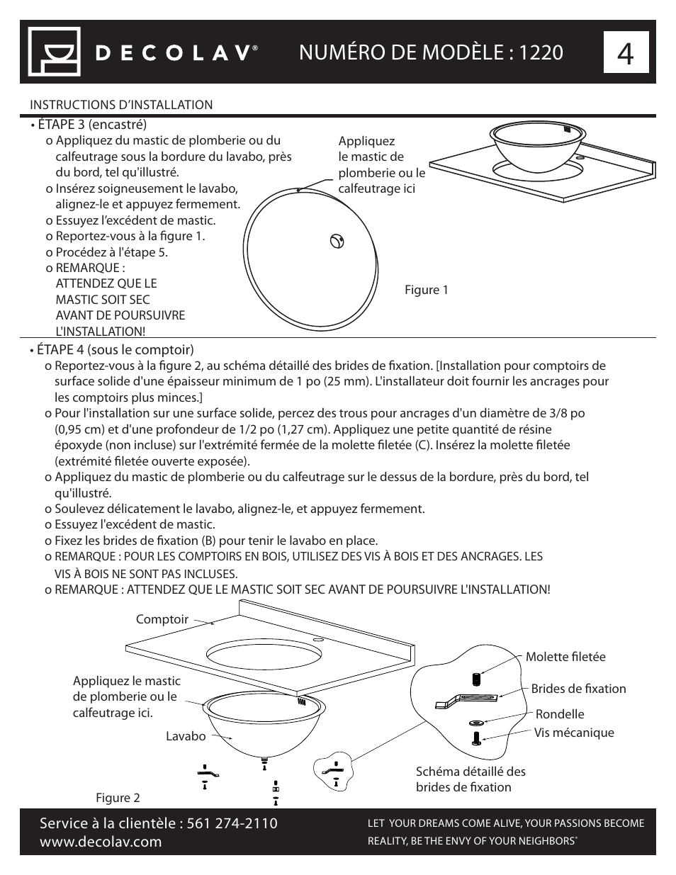 Numéro de modèle : 1220 | Decolav 1220 User Manual | Page 10 / 18